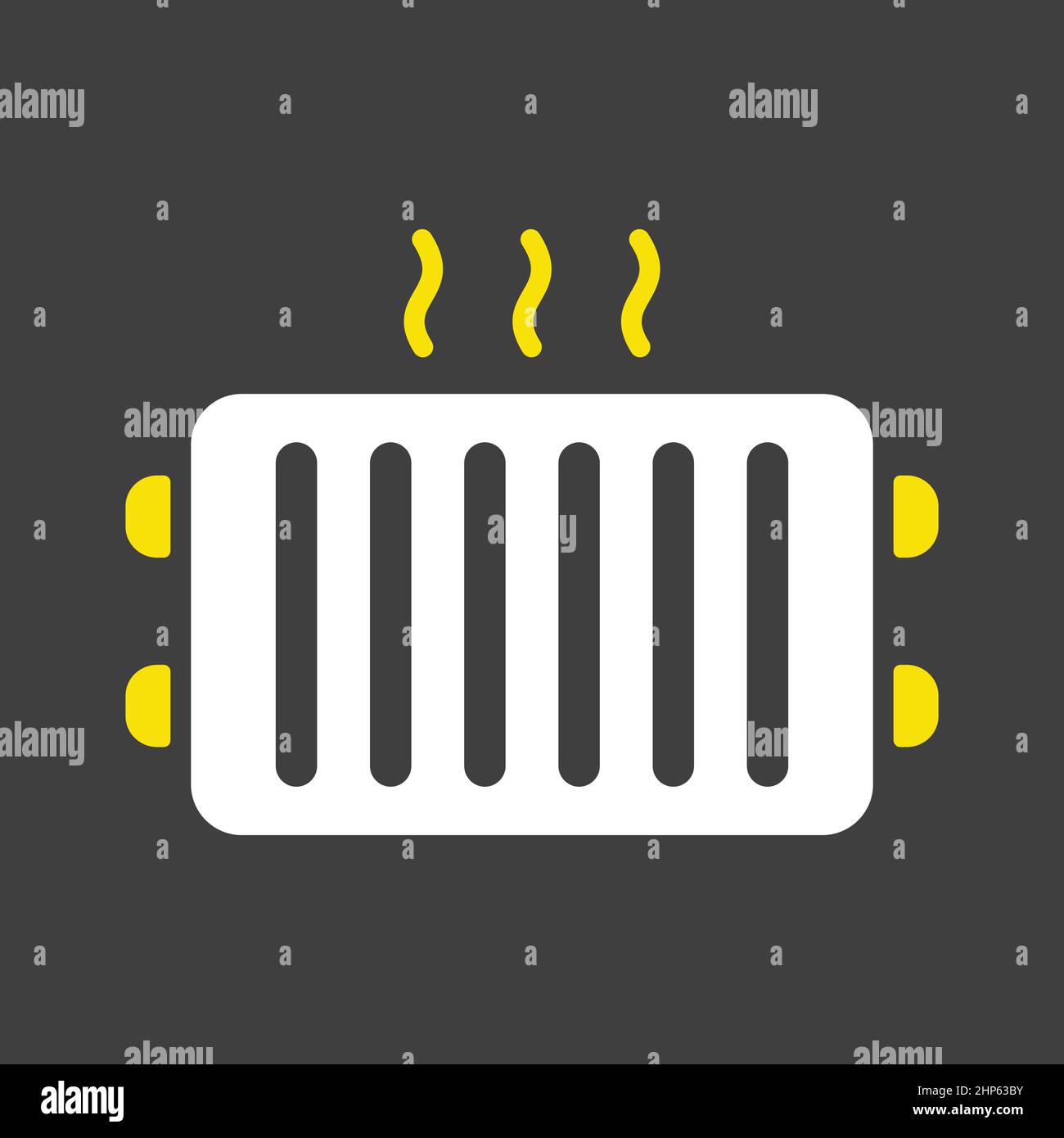 Radiator, heater vector flat icon on dark background. Construction, repair Stock Vector