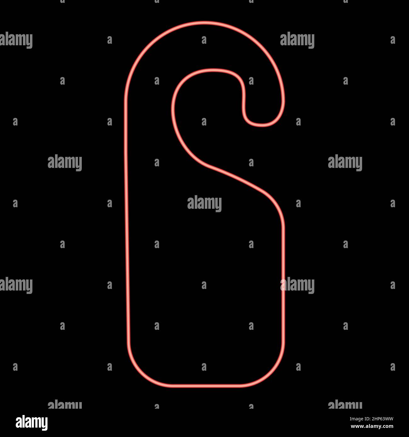 Neon door tag red color vector illustration flat style image Stock Vector
