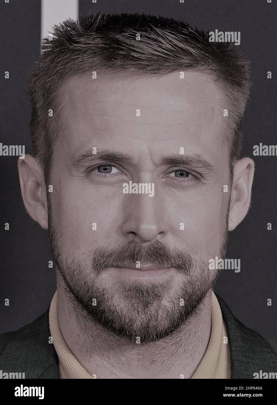 American actor Ryan Gosling arrives on the red carpet for the premiere of the film 'First Man' at the Smithsonian National Air and Space Museum Thursday, Oct. 4, 2018 in Washington. The film is based on the book by Jim Hansen, and chronicles the life of NASA astronaut Neil Armstrong from test pilot to his historic Moon landing. Stock Photo