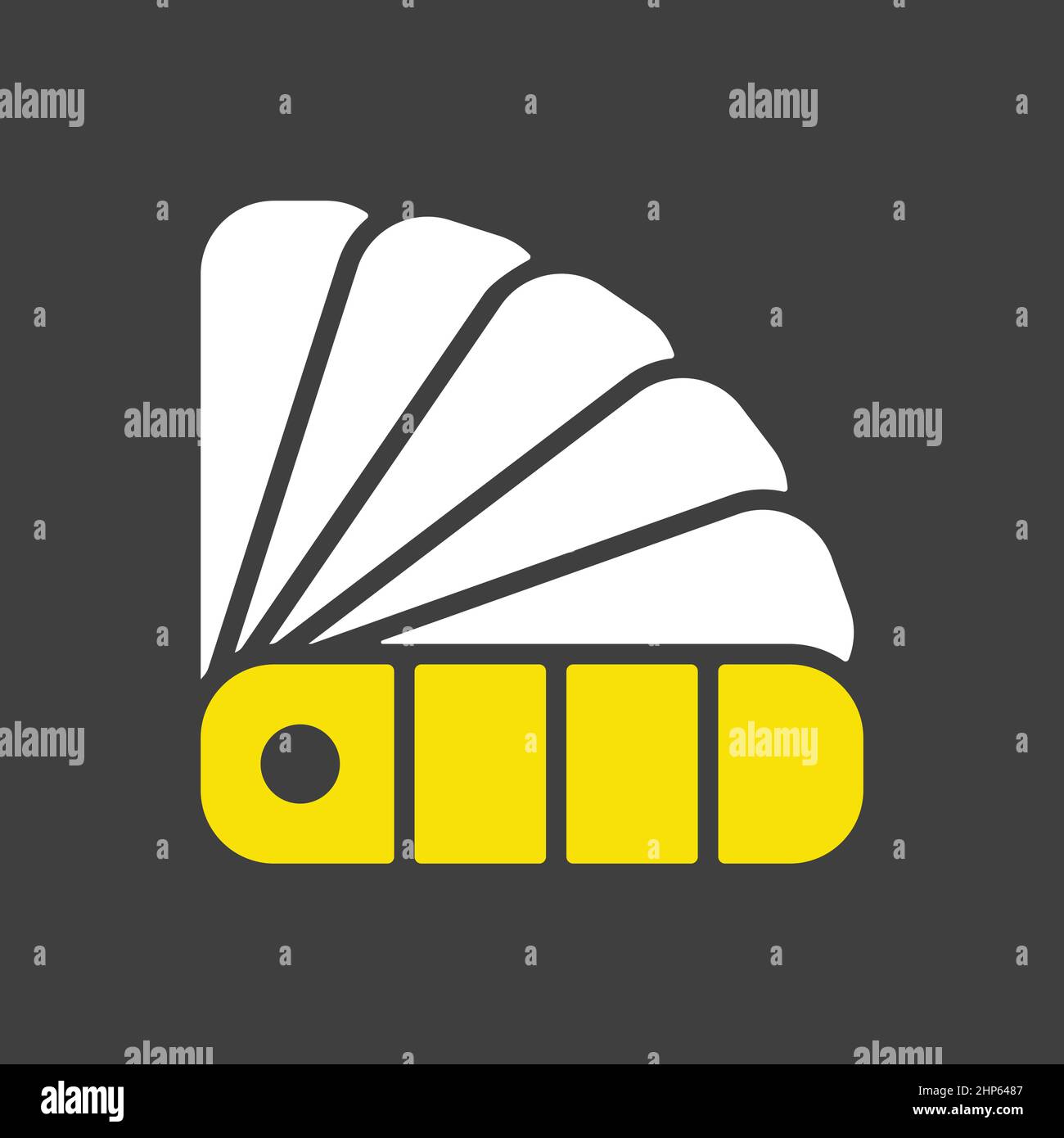 Paper color palette vector isolated flat icon on dark background Stock ...