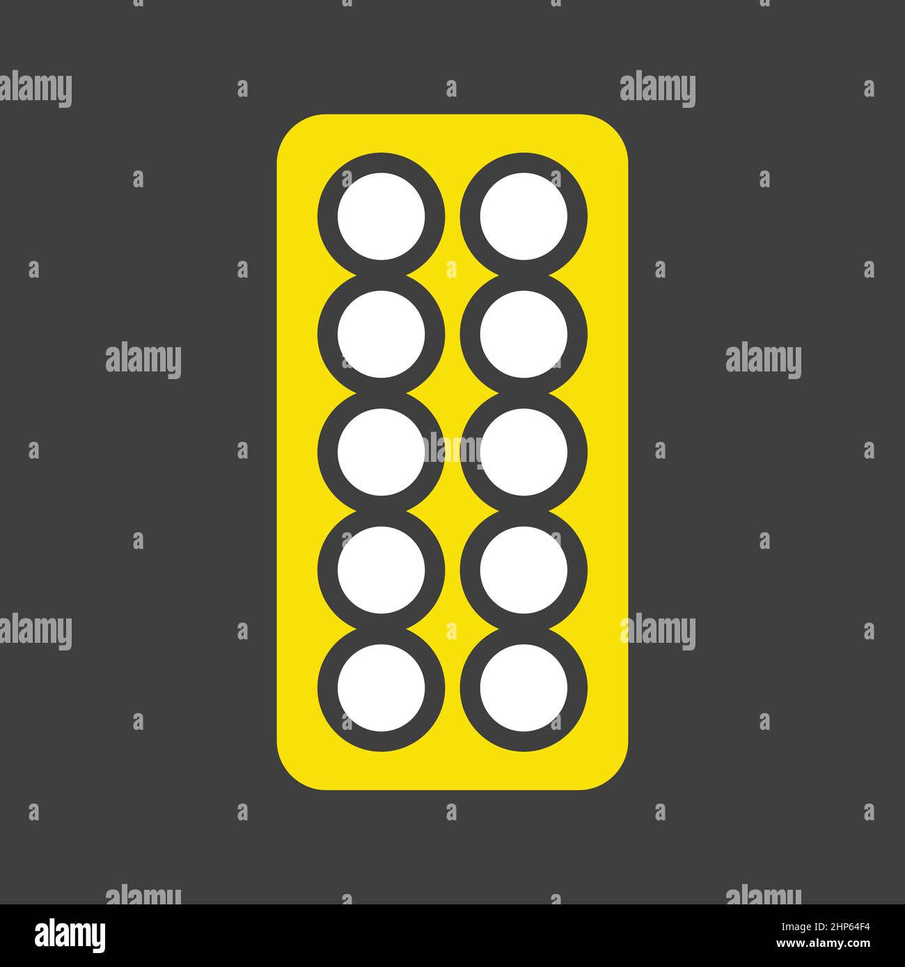 Pills strip vector icon on dark background. Medical sign Stock Vector ...