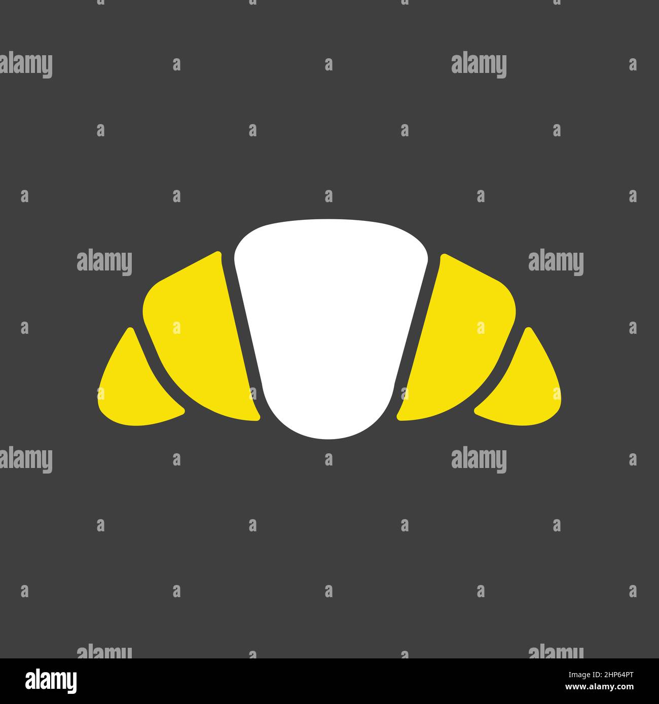Croissant vector icon on dark background. Fast food sign Stock Vector ...