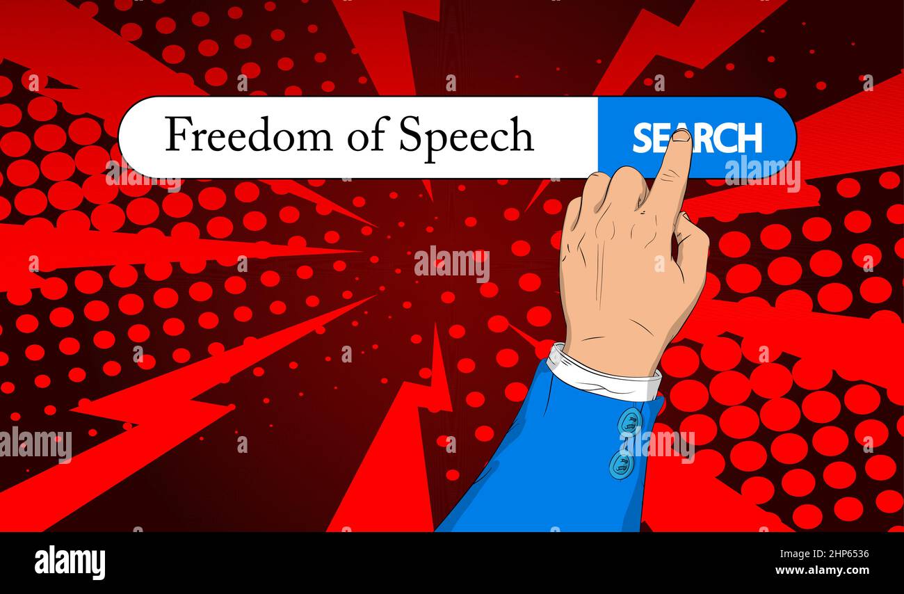 Freedom of Speech text. Free Journalism Concept Stock Vector