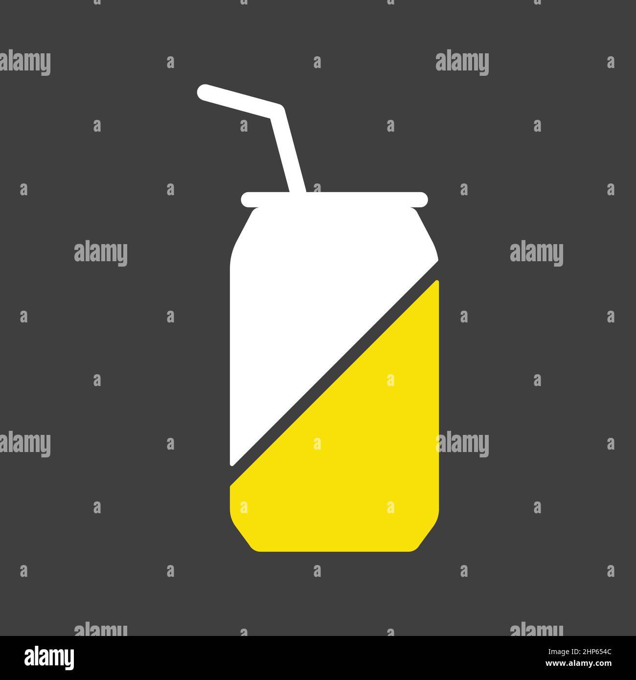 Soda cans vector icon on dark background. Fast food sign Stock Vector