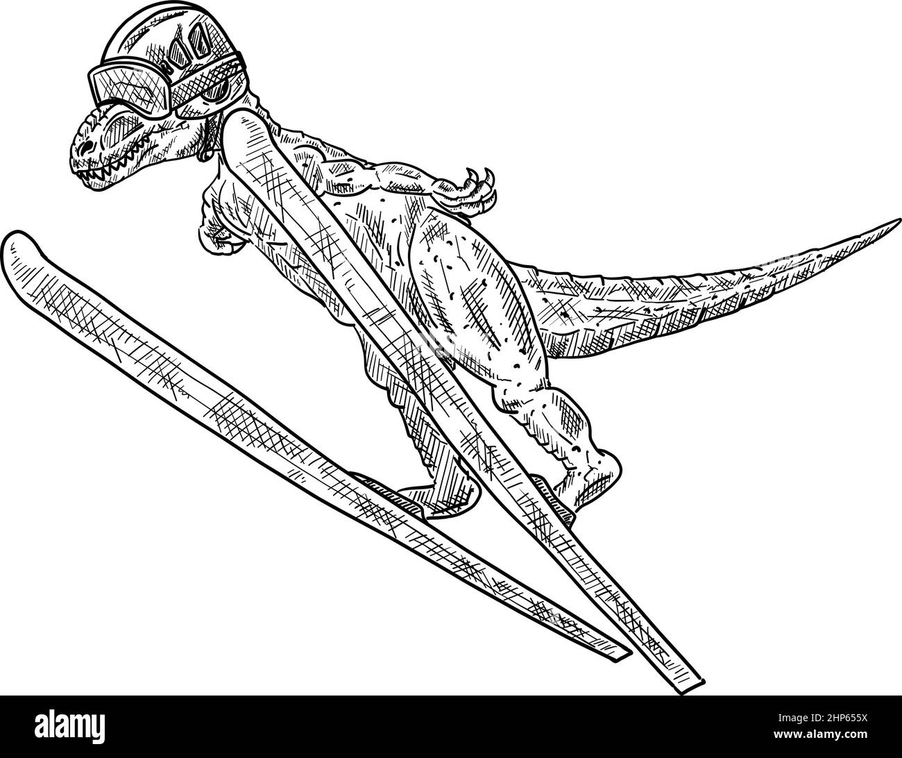 dinosaur sport  illustration Stock Vector