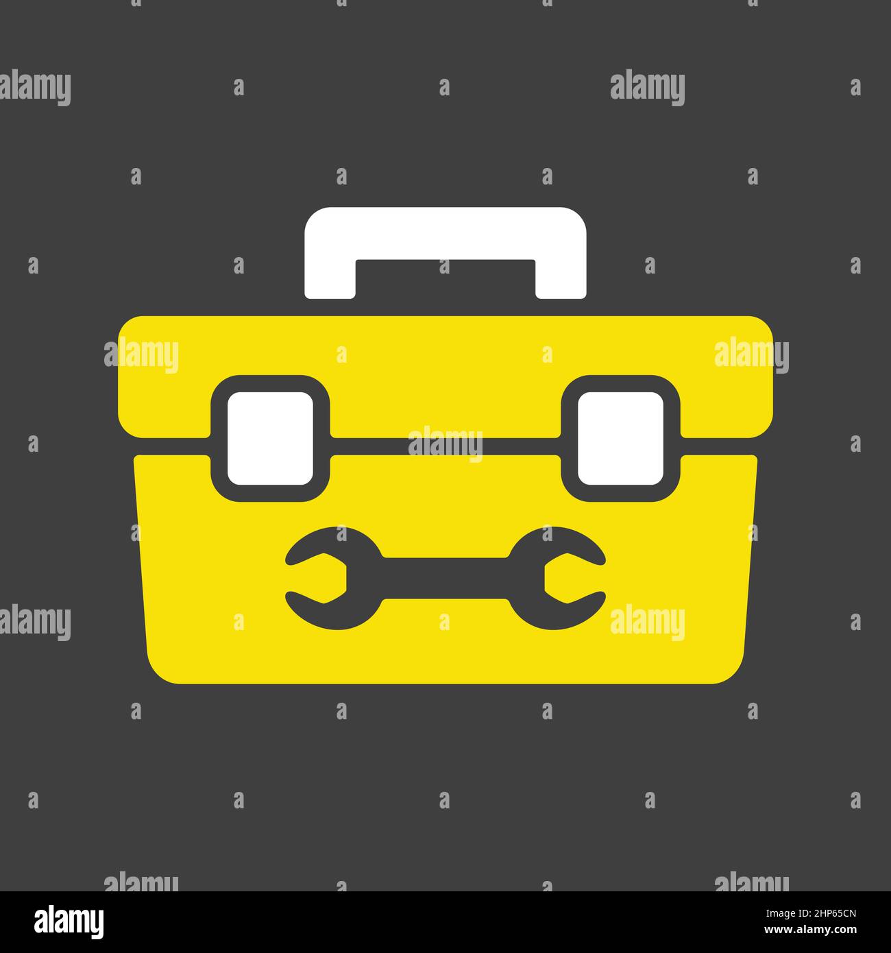 Tolbox vector flat icon on dark background. Construction, repair sign Stock Vector