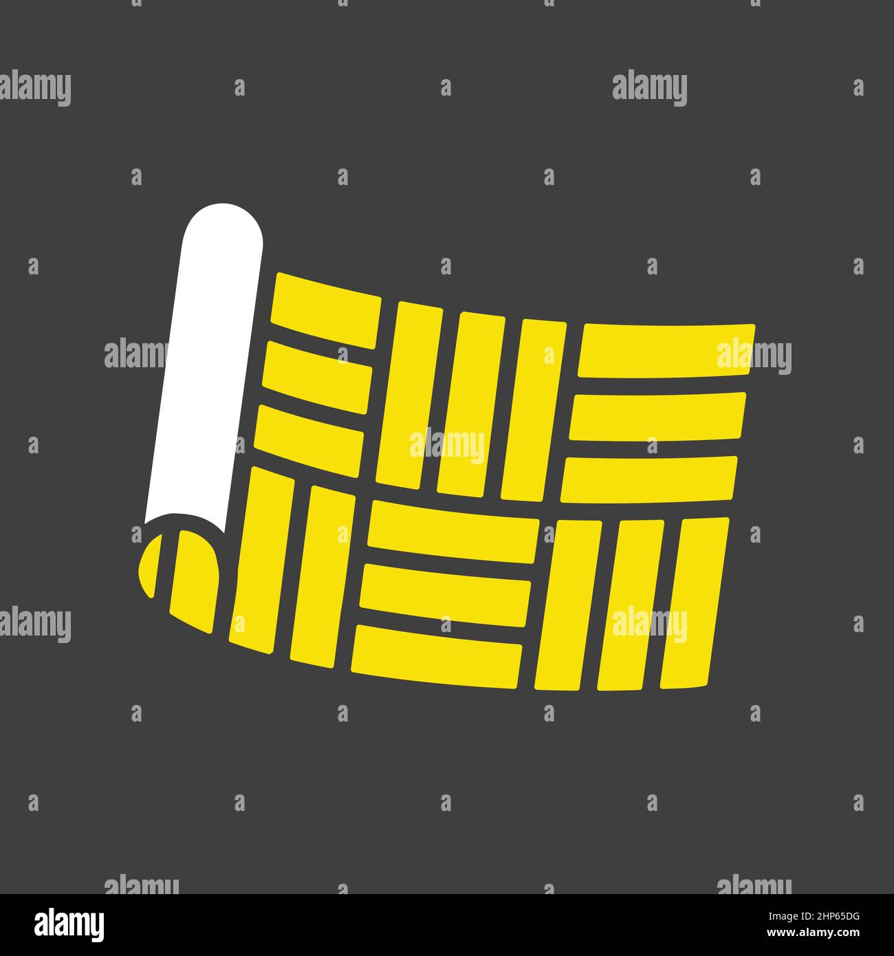 Linoleum roll vector flat icon on dark background. Construction, repair Stock Vector