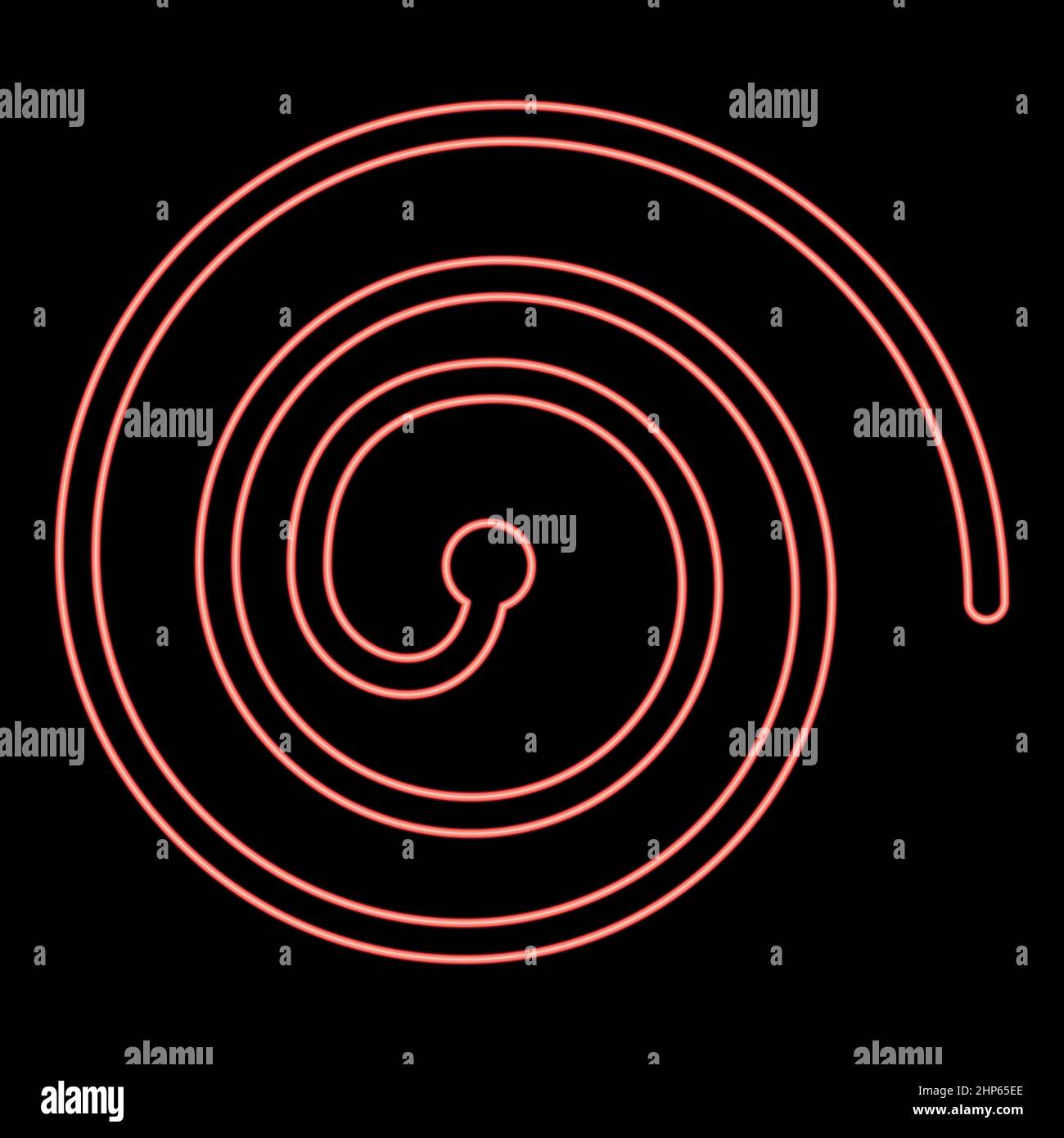 Neon spiral red color vector illustration flat style image Stock Vector