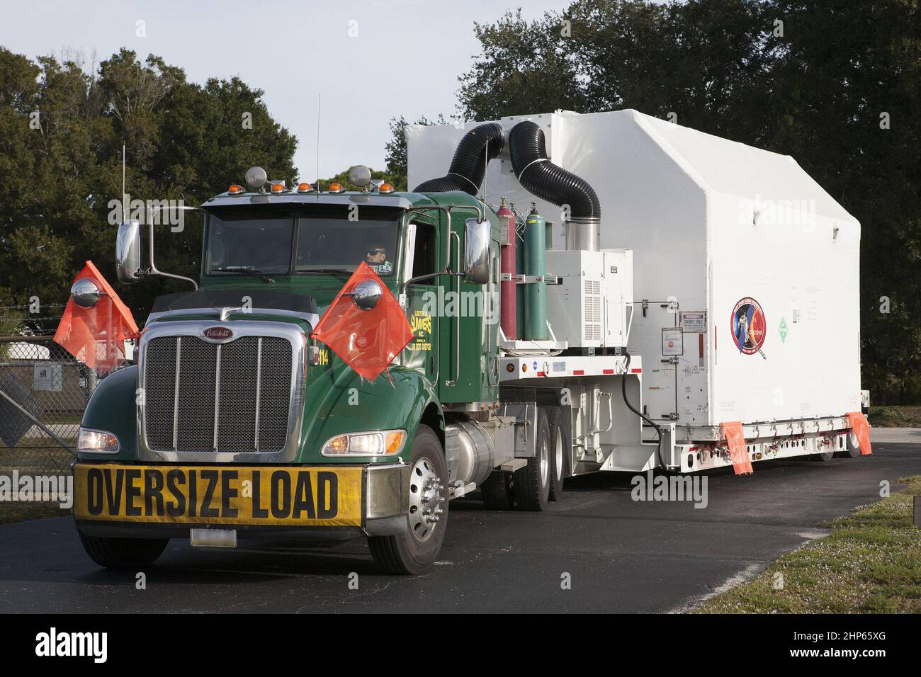 NOAA's Deep Space Climate Observatory spacecraft, or DSCOVR, enclosed in a protective shipping