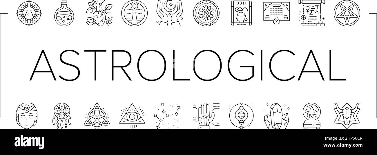 Astrological Objects Collection Icons Set Vector Stock Vector Image ...
