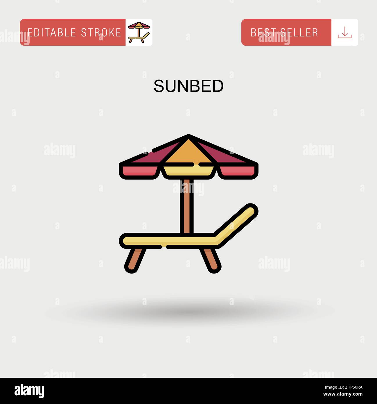 Sunbed Simple vector icon Stock Vector Image & Art - Alamy