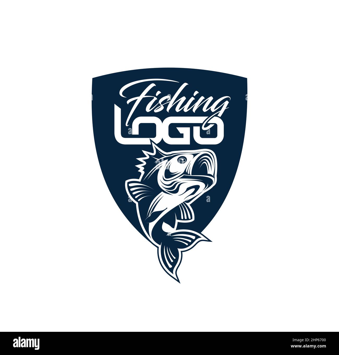 Fishing tournament emblem template vector logo Stock Vector