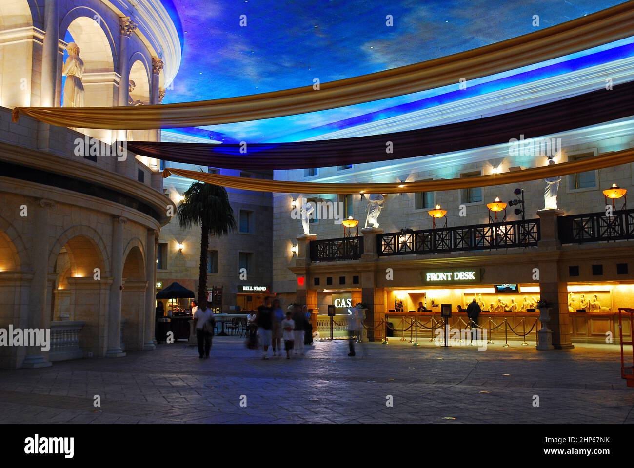 The main lobby of Caesar’s Casino in Atlantic City, NJ is decorated in an Ancient Roman theme Stock Photo