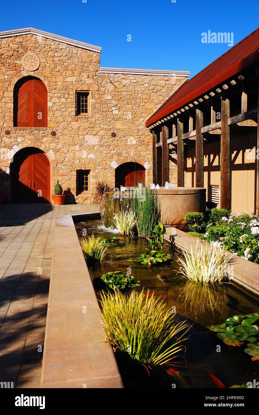 A winery in the Napa Valley is built in the Spanish Mission style Stock