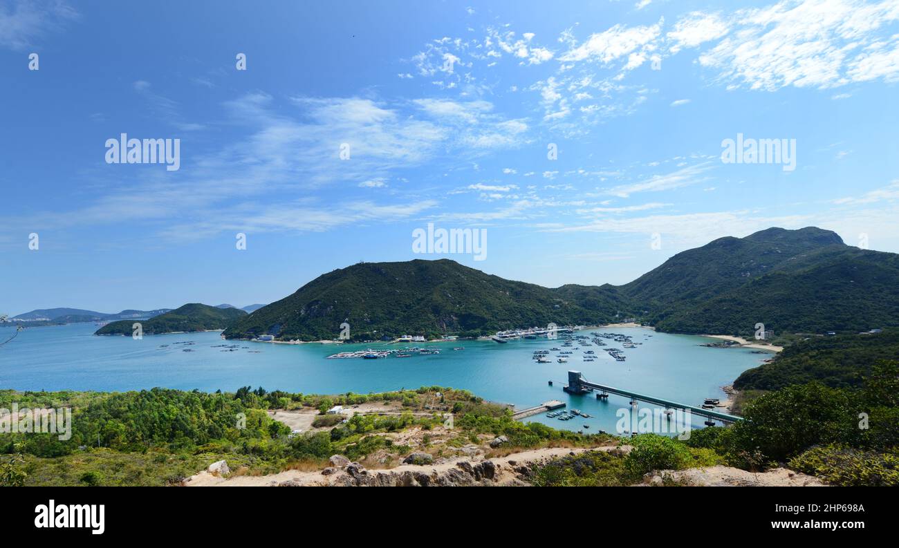 A view of Pichic Bay and Sok Kwu Wan in Lamma island, Hong Kong. Stock Photo