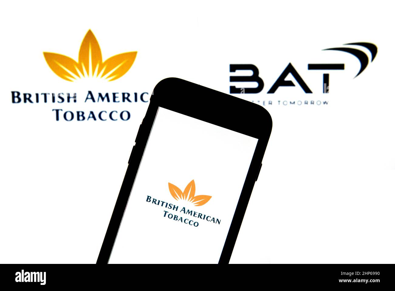 In this photo illustration a British American Tobacco old logo seen