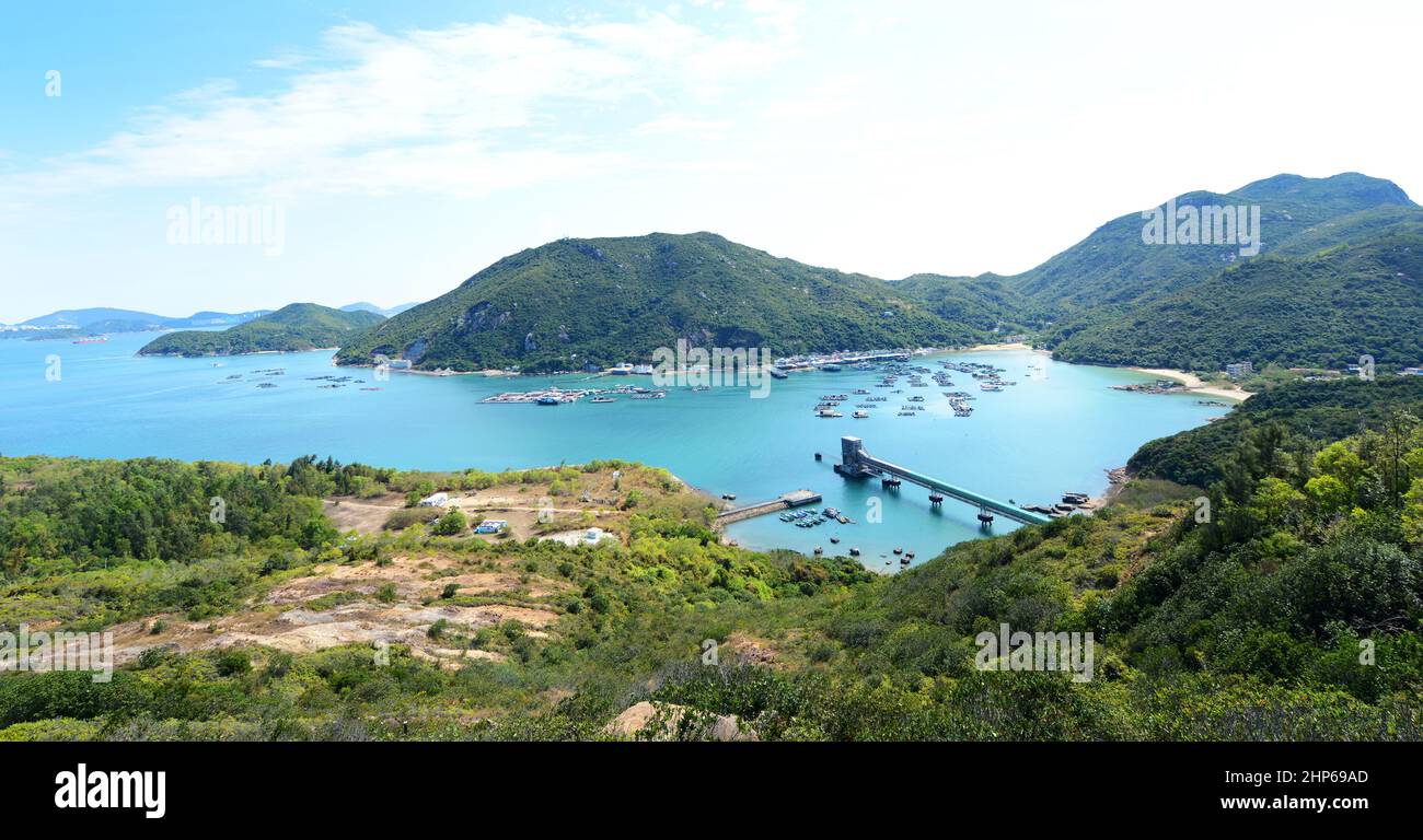 A view of Pichic Bay and Sok Kwu Wan in Lamma island, Hong Kong. Stock Photo