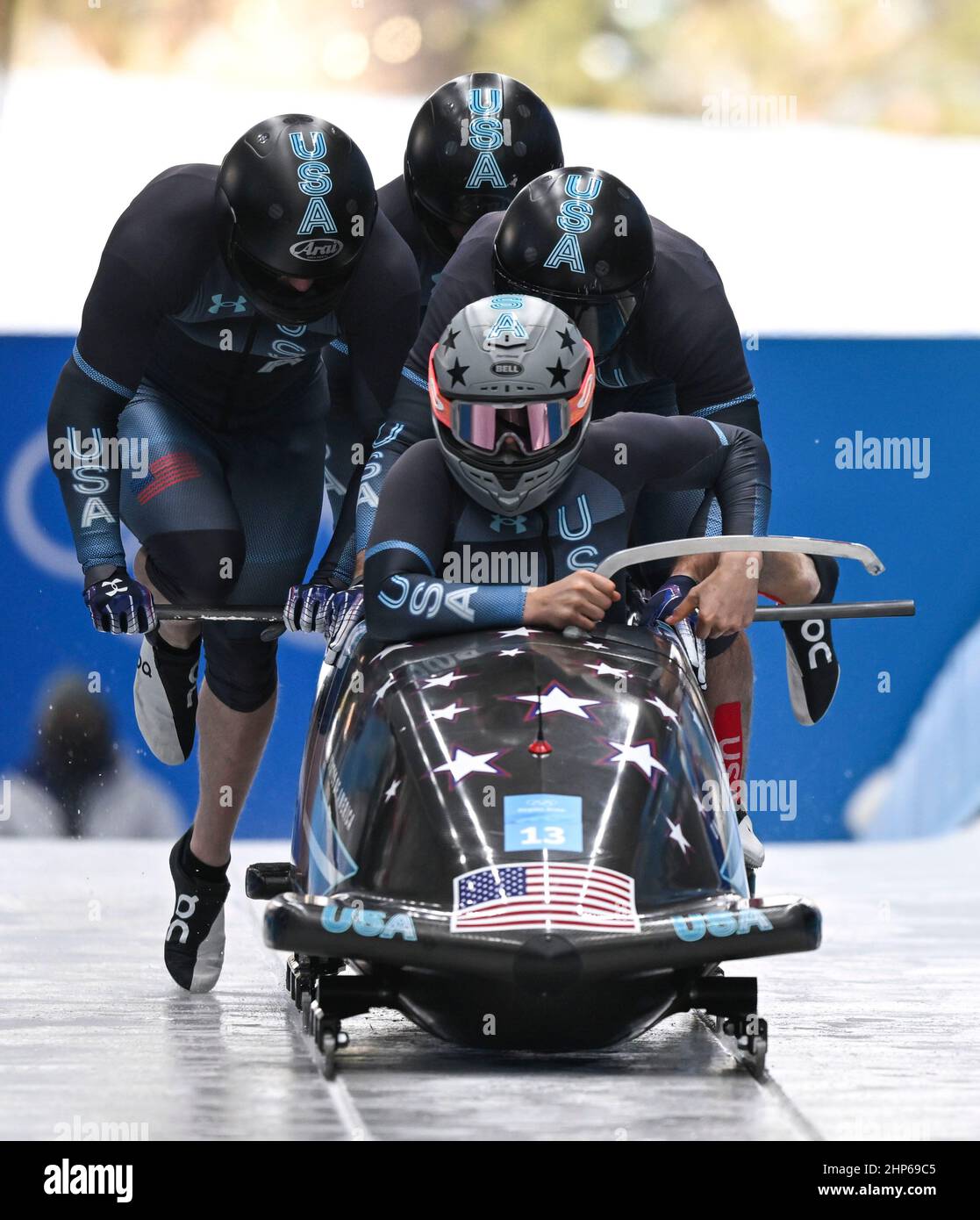 Beijing, China. 19th Feb, 2022. Hunter Church/Joshua Williamson