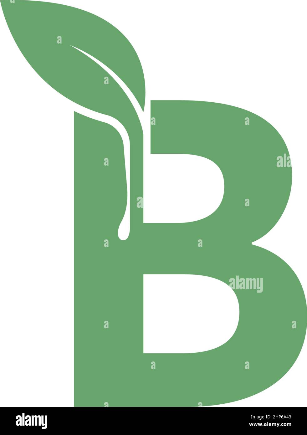 Letter B icon leaf design concept template Stock Vector