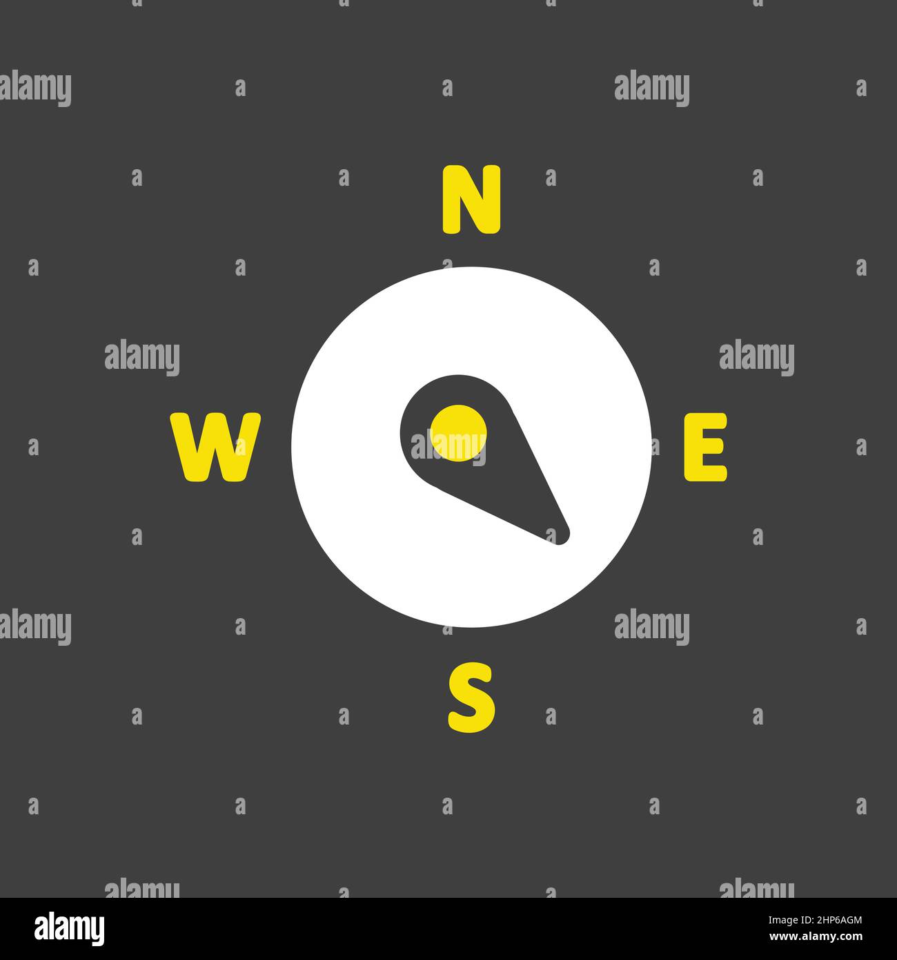 Compass wind rose vector icon on dark background. Direction southeast Stock Vector Image & Art