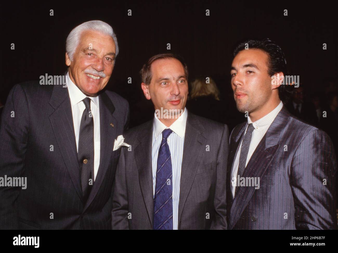 Cesar Romero, Dr. Francesco Paterno and Francesco Quinn Circa 1980's  Credit: Ralph Dominguez/MediaPunch Stock Photo