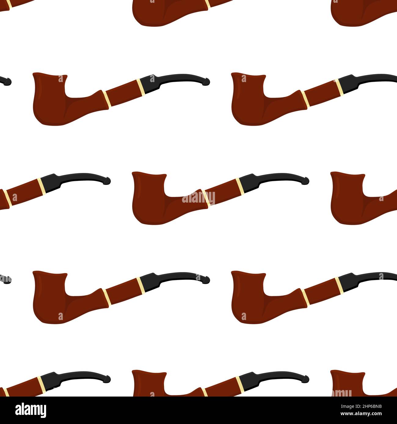 many identical seamless types smoke pipes different size for tobacco Stock Vector