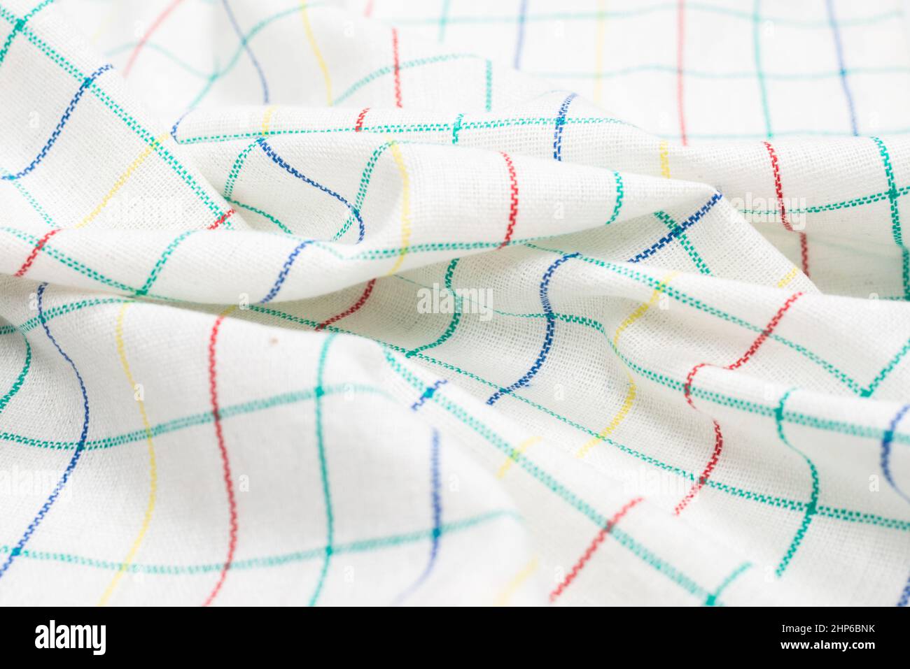 White napkin isolated on white background. Copy space. Stock Photo