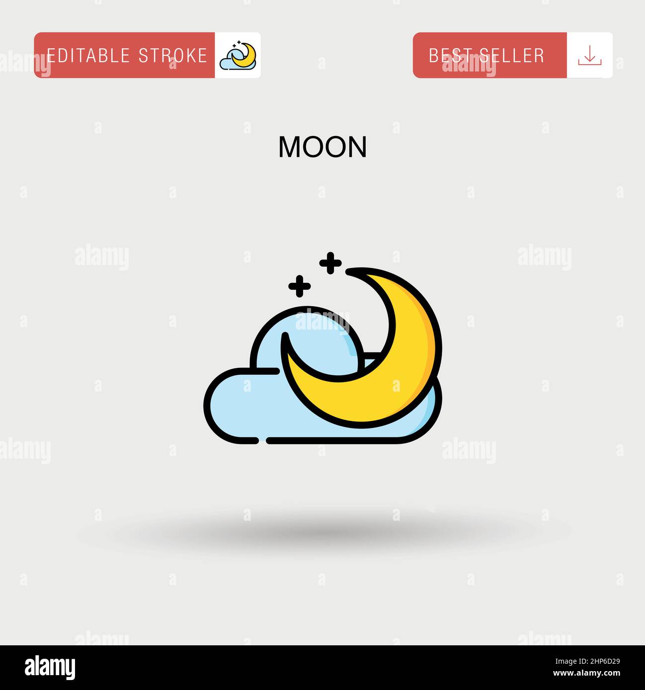 Moon Simple vector icon Stock Vector Image & Art - Alamy