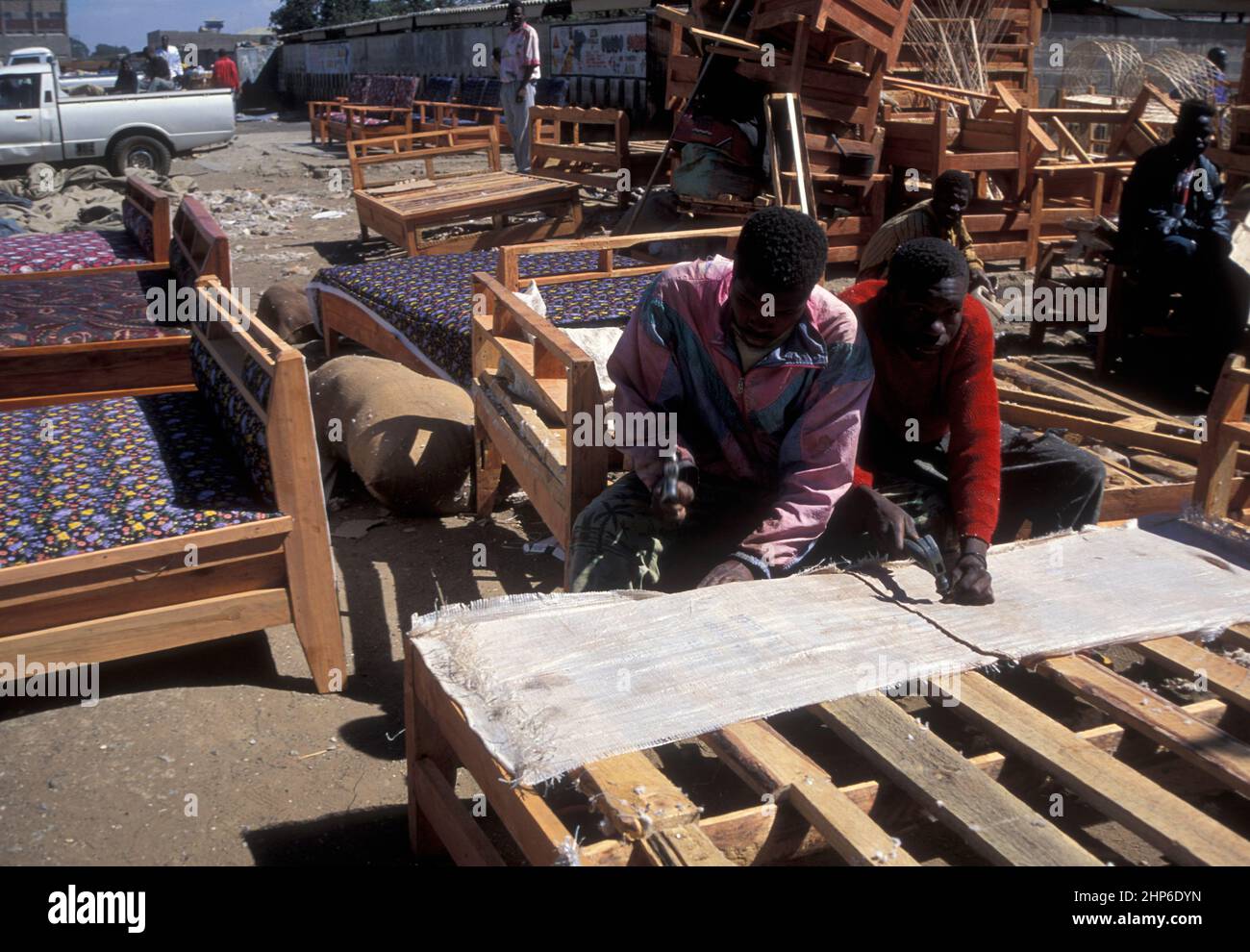 Carpenter making furniture, Lusaka, Zambia Stock Photo Alamy