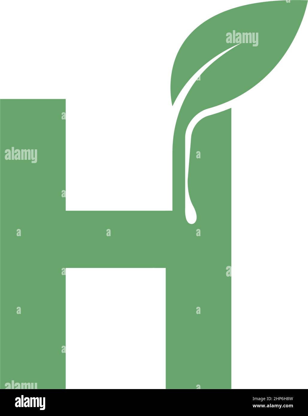 Letter H icon leaf design concept template Stock Vector