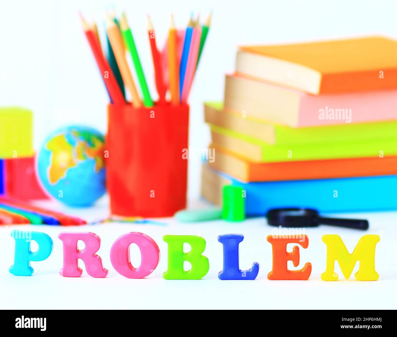 School supplies. The main word Stock Photo - Alamy