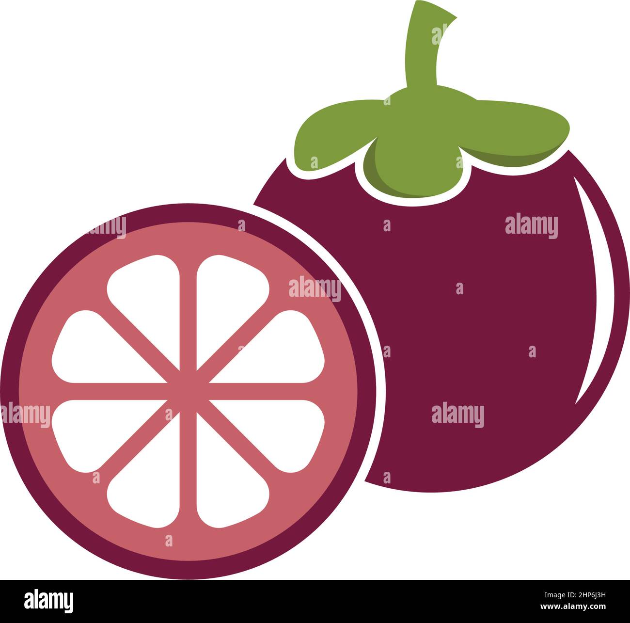 mangosteen fruit icon vector illustration design Stock Vector