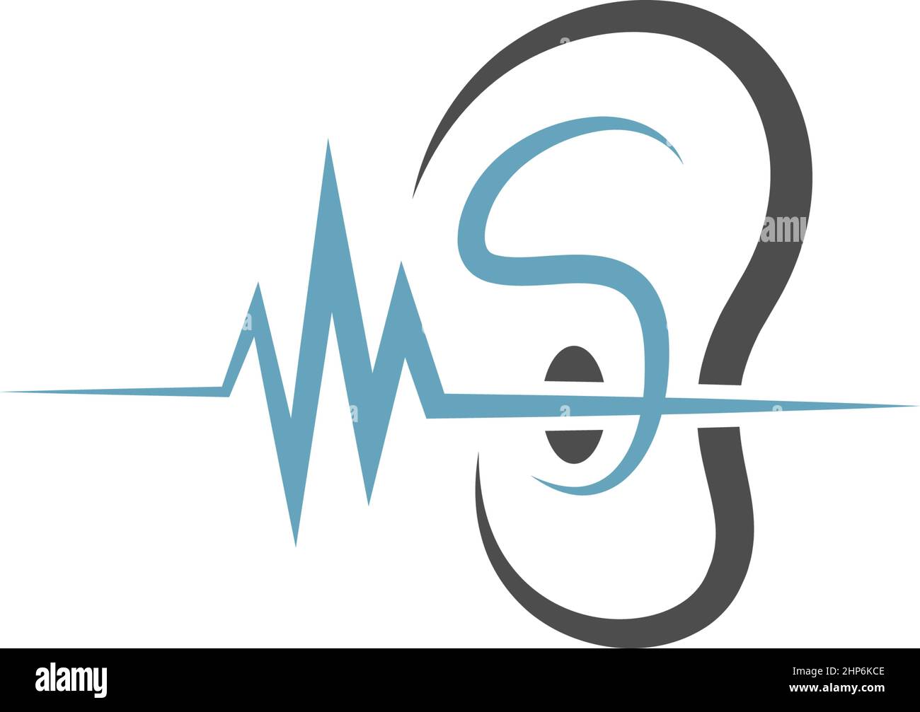 Ears logo icon flat design template Stock Vector