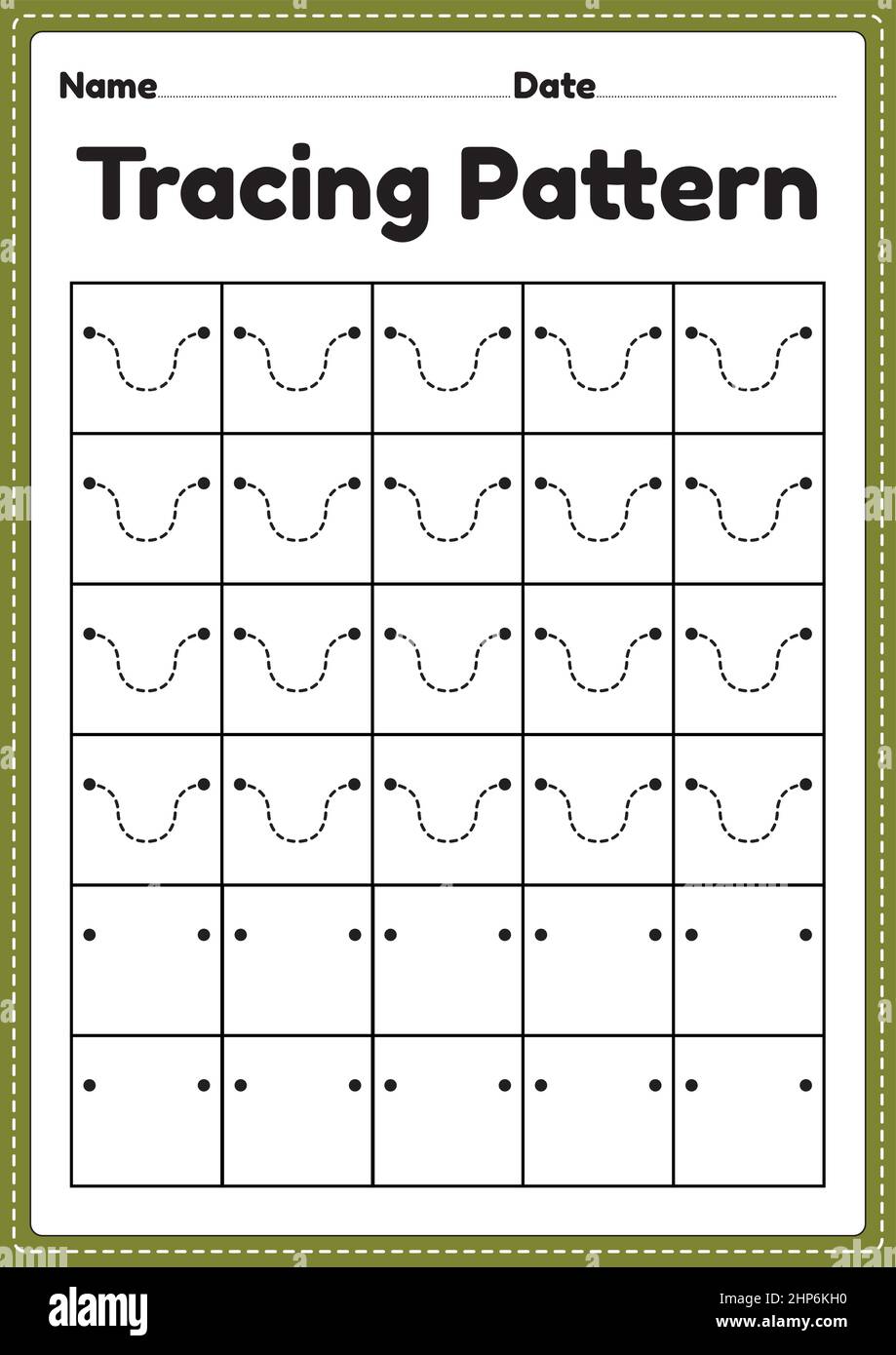 Tracing pattern wave lines worksheet for kindergarten, preschool and