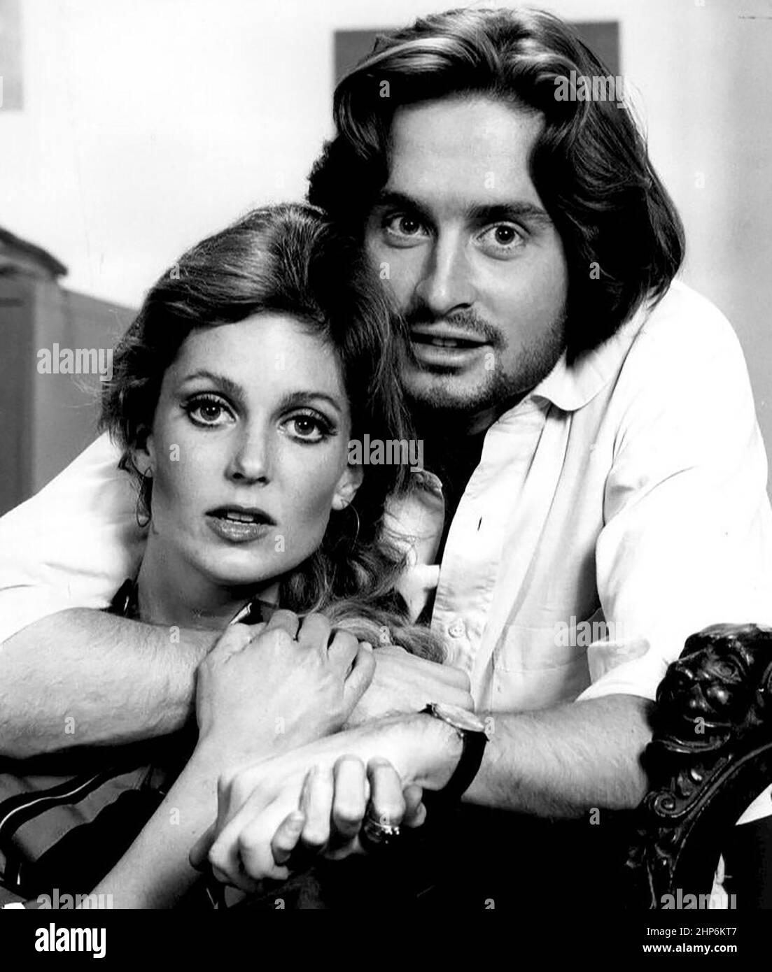 Photo of Tisha Sterling and Michael Douglas from a 1969 presentation of the television program CBS Playhouse Stock Photo