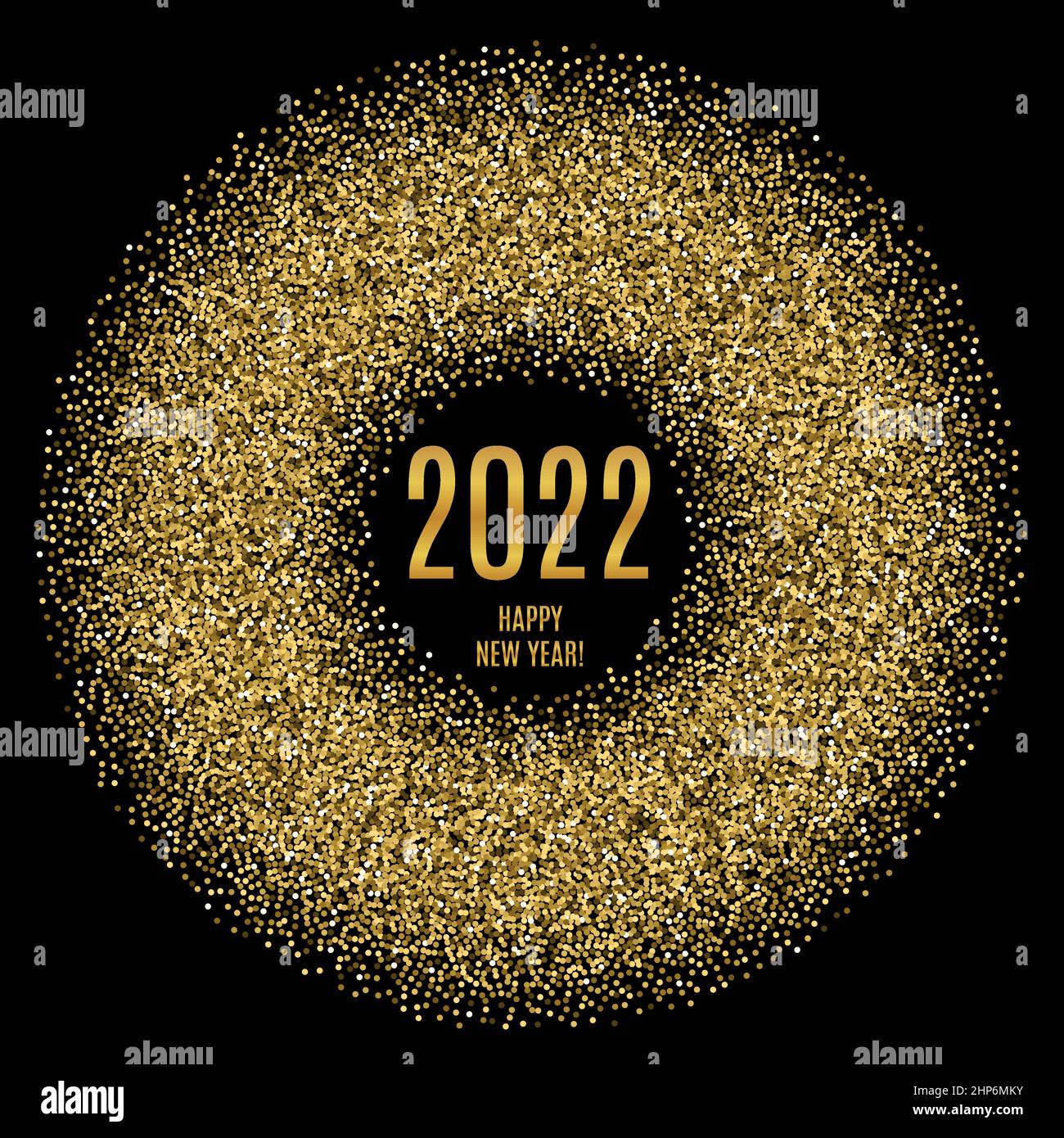 2022 Happy New Year glowing gold background. Vector illustration Stock ...