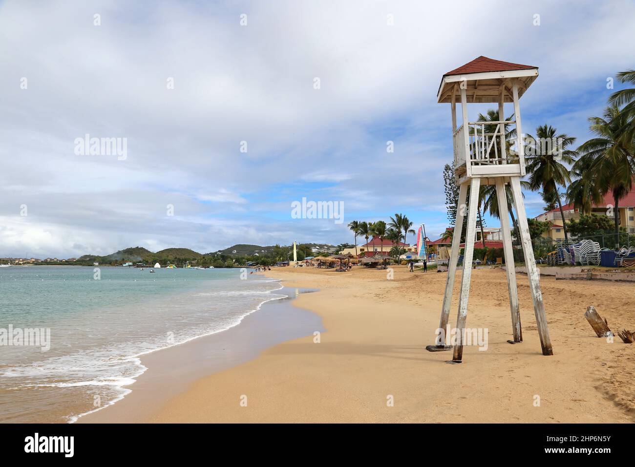 Reduit Beach, Rodney Bay, Gros Islet, Saint Lucia, Windward Islands, Lesser Antilles, West Indies, Caribbean Sea Stock Photo