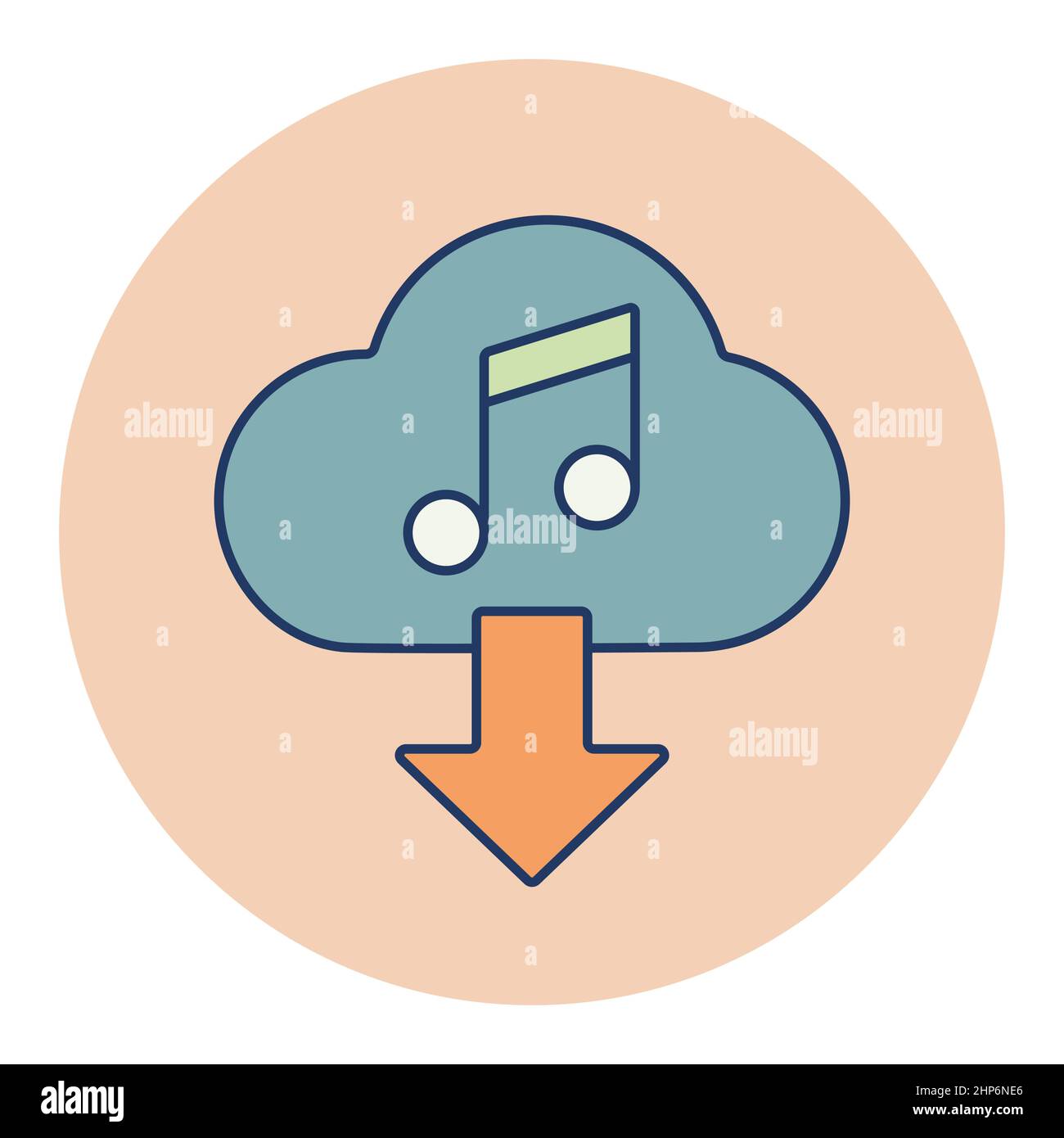 Cloud download music icon vector icon Stock Vector