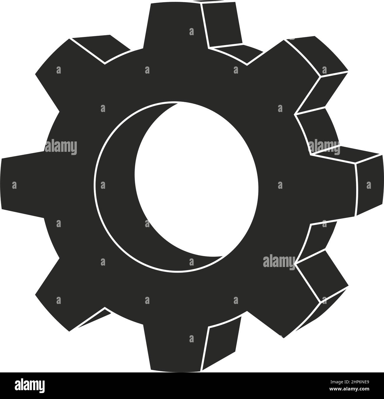 Gear 3d vector cogwheel illustration gear Black and White Stock Photos &  Images - Alamy