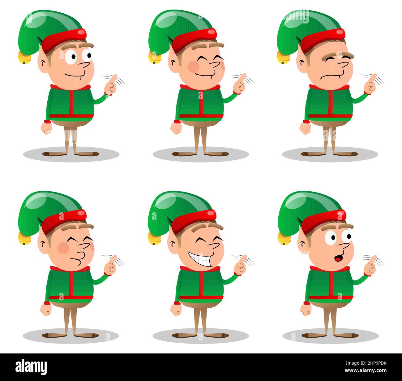 Christmas Elf saying no with his finger. Stock Vector