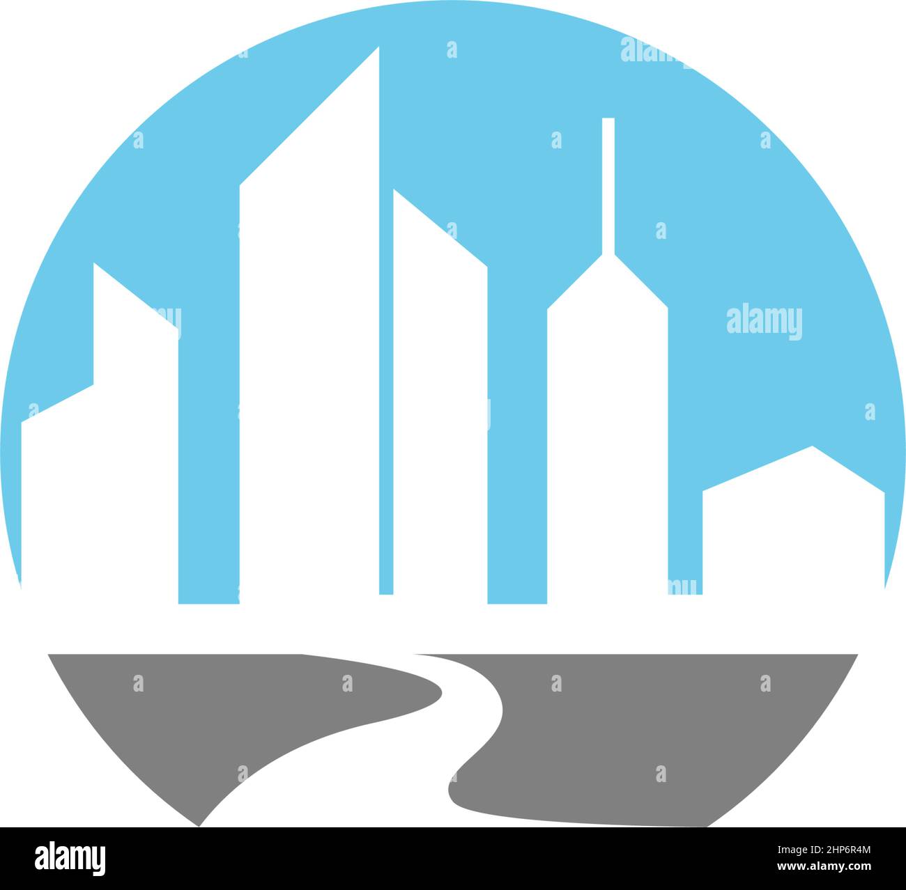 River icon logo flat design template Stock Vector