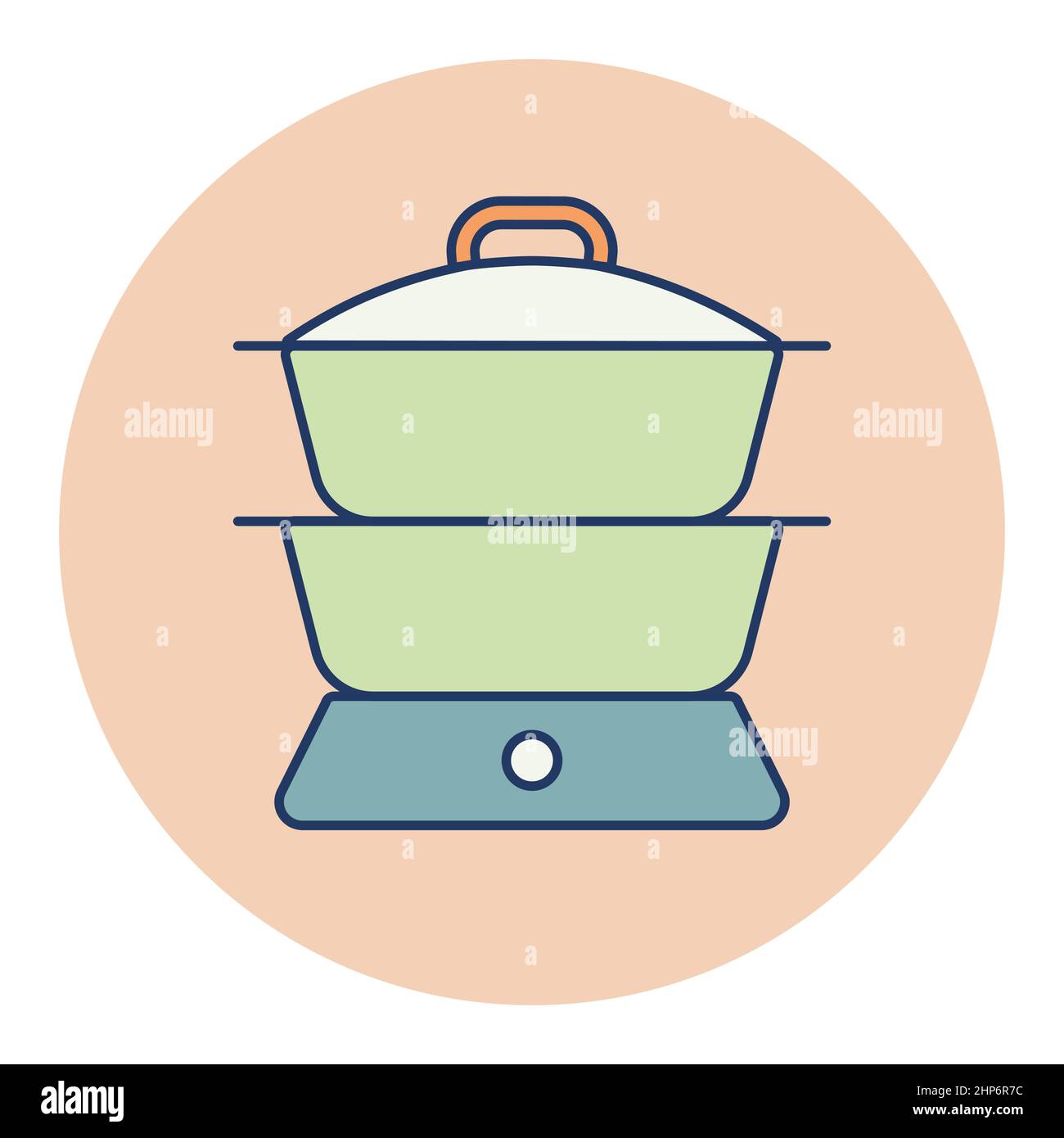 Double boiler vector icon. Kitchen appliance Stock Vector Image & Art -  Alamy