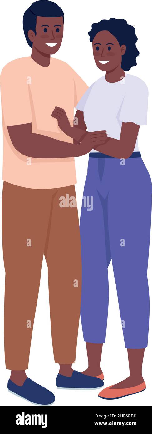 Loving couple semi flat color vector characters Stock Vector Image ...