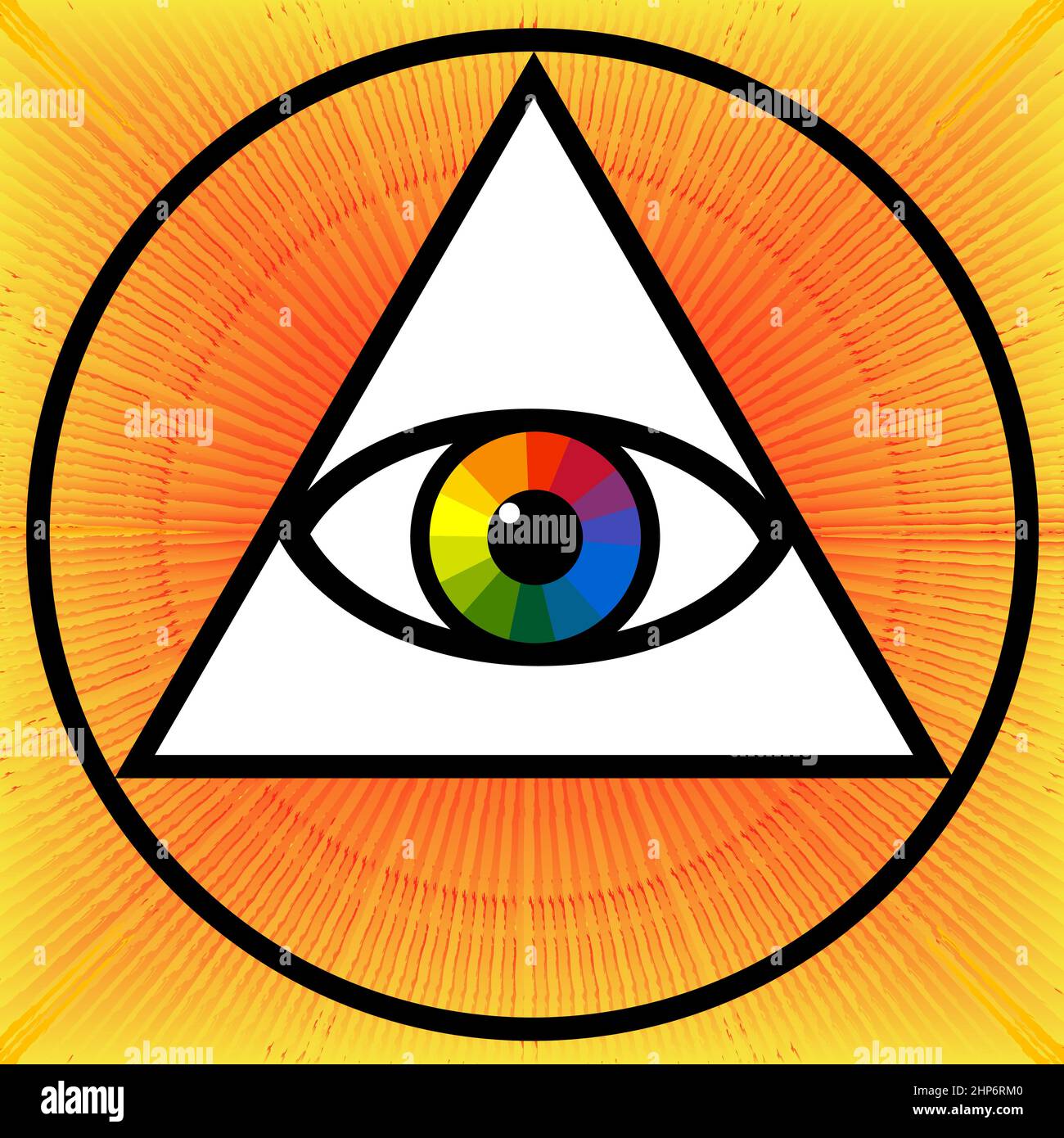 All-Seeing Occult  Eye, Third eye, Eye of providence Stock Vector
