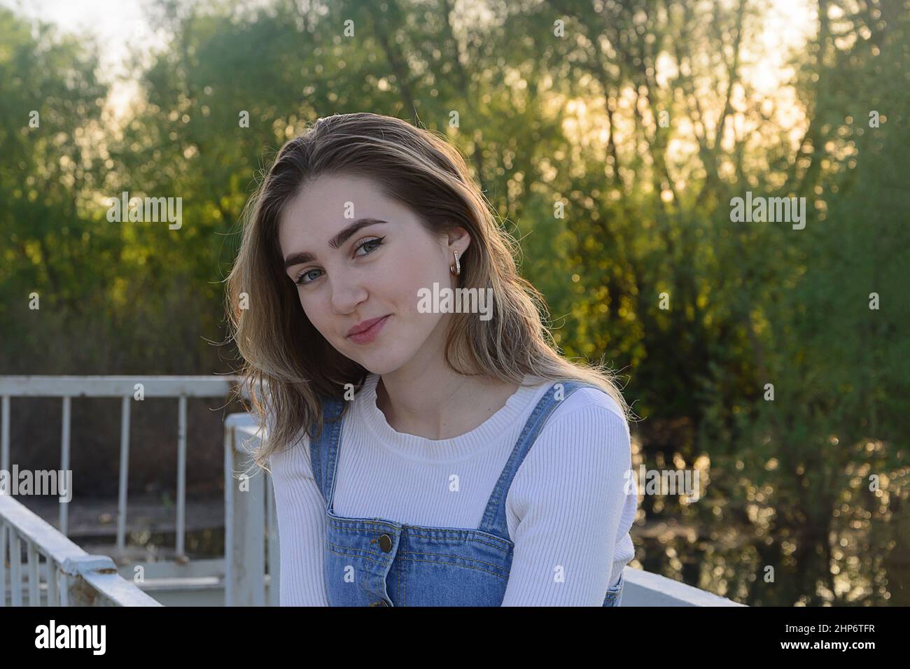Beautiful young blonde in denim hi-res stock photography and images - Alamy