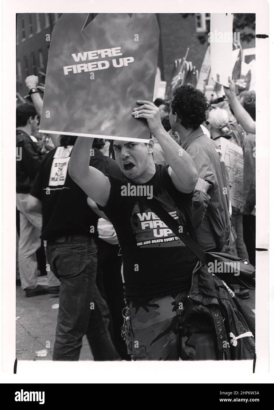 possibly an act up protest in 1990 Stock Photo