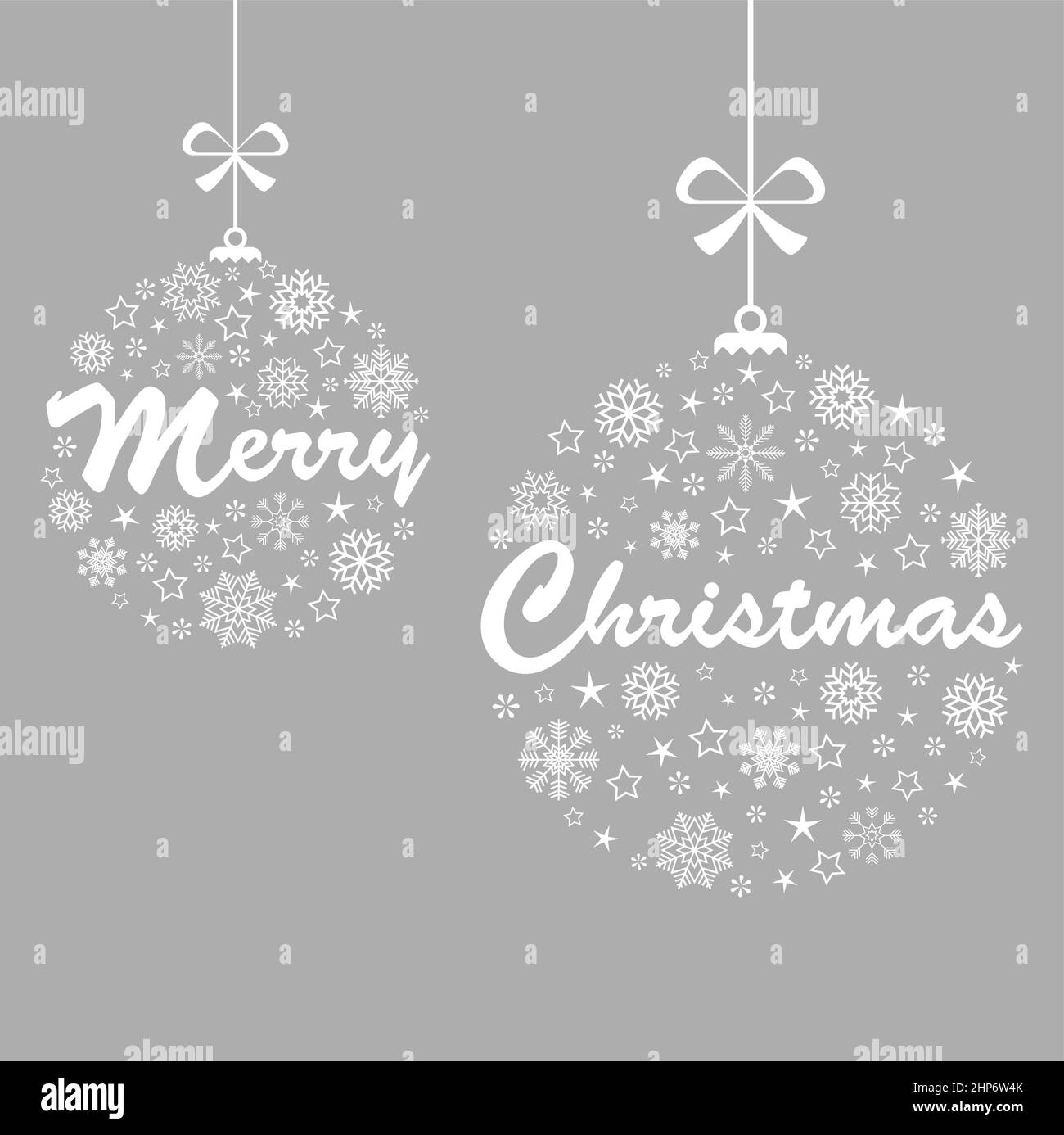 christmas greetings baubles with snow flakes Stock Vector Image & Art