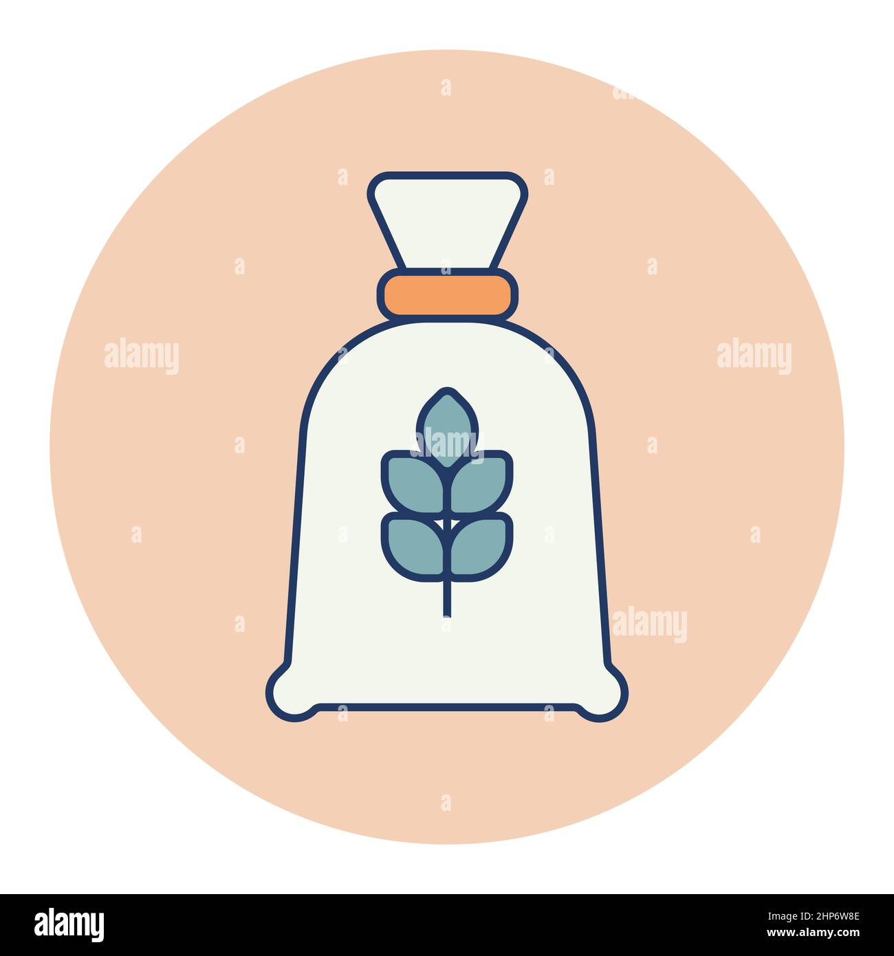 Bag flour vector icon. Kitchen appliance Stock Vector