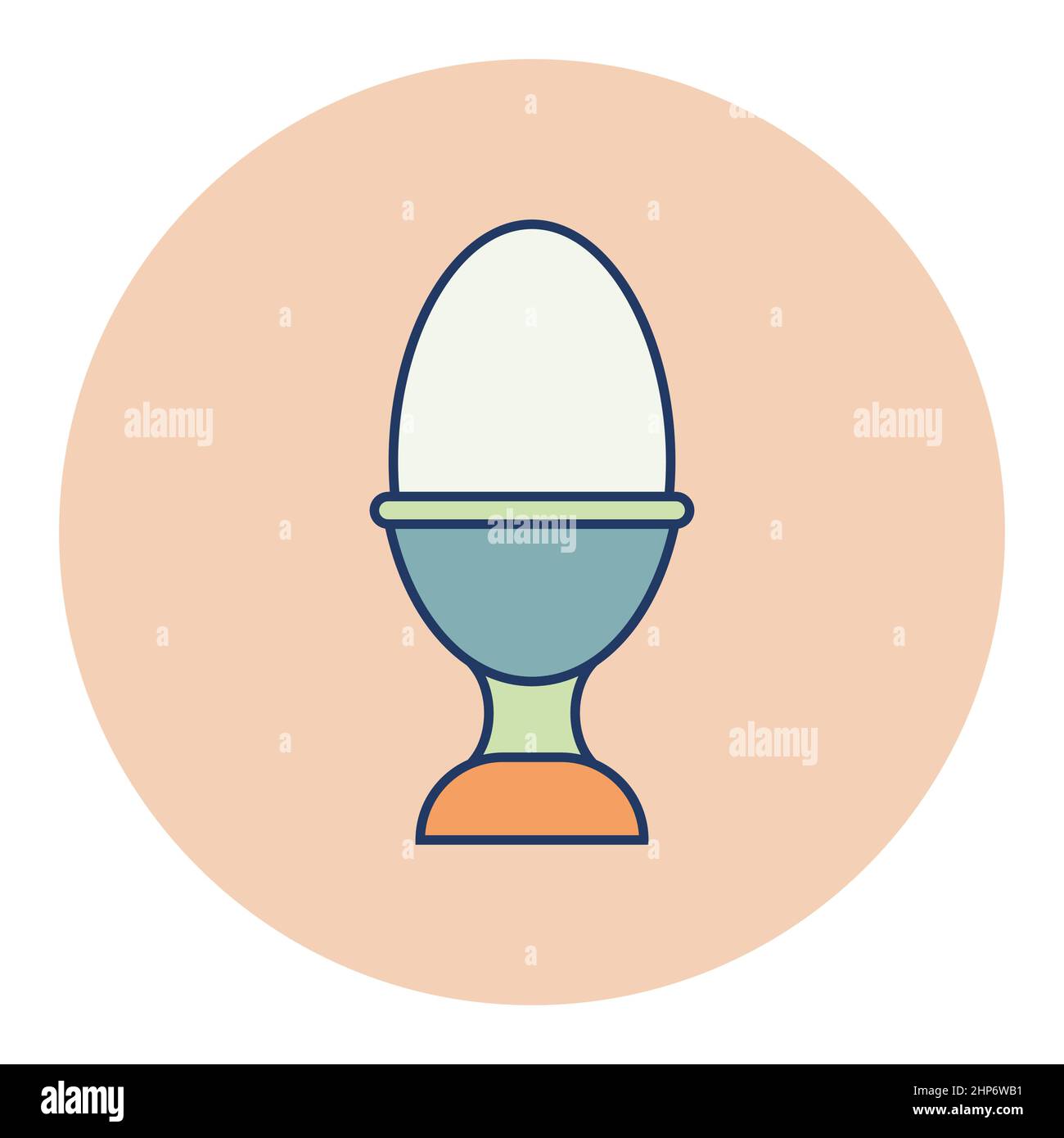 Soft boiled egg in an egg cup vector icon Stock Vector