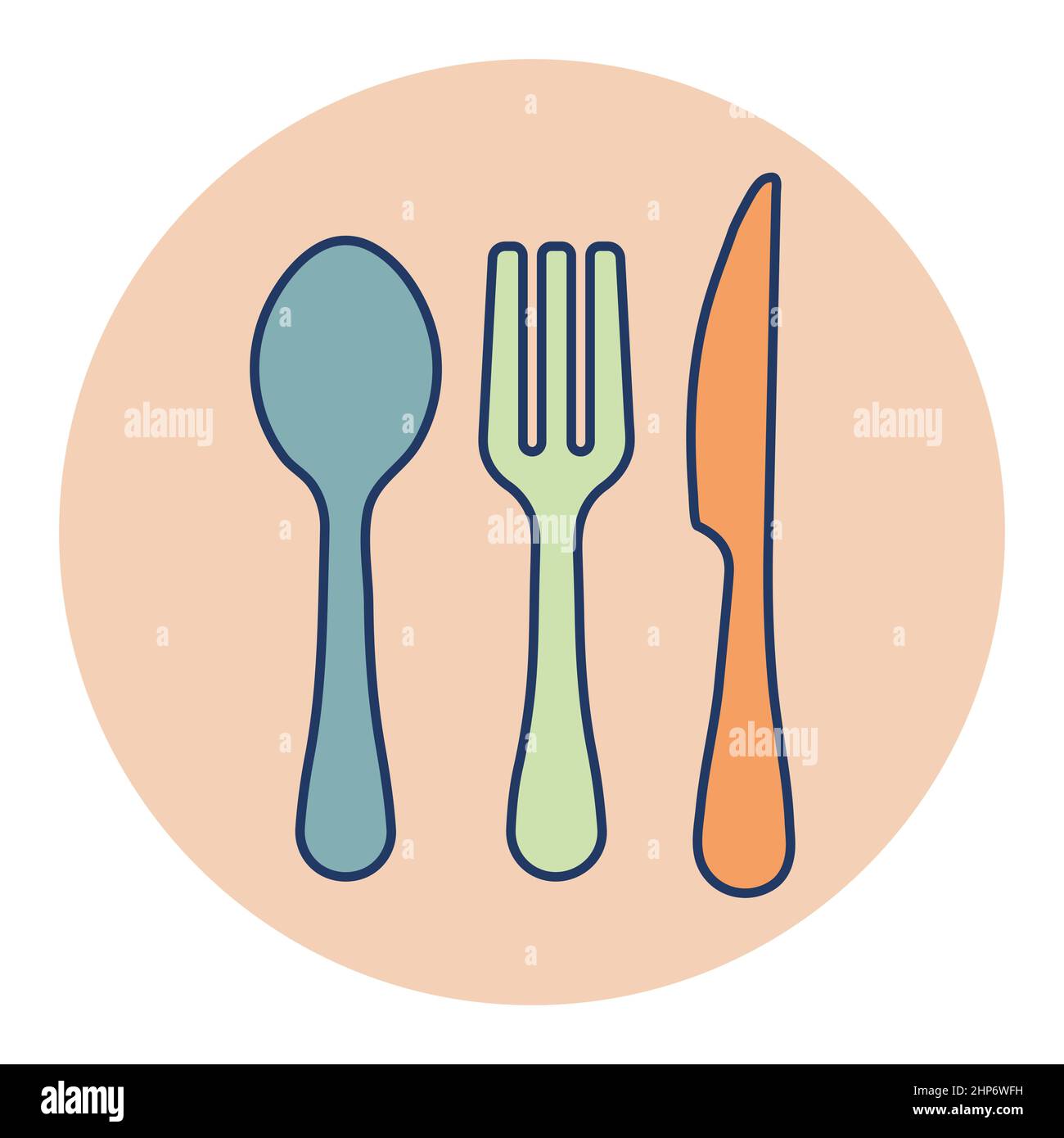 Spoon fork and knife vector icon Stock Vector Image & Art Alamy